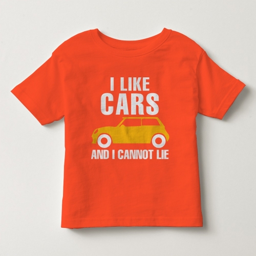 TNE7109 -  Áo thun cổ tròn tay ngắn in chữ I Like Car (Màu hồng phấn)