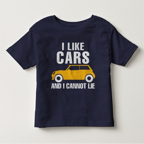 TNE7111 -  Áo thun cổ tròn tay ngắn in chữ I Like Car (Màu vàng chanh)