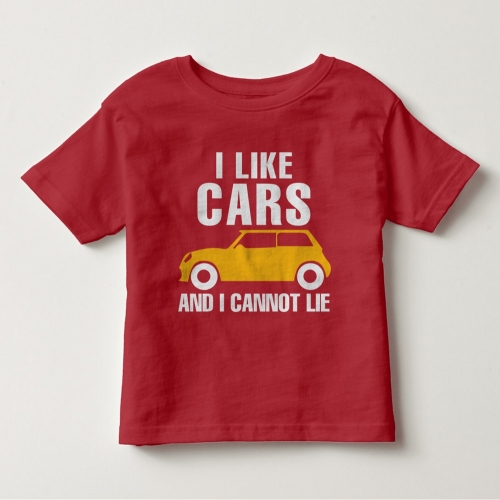 TNE7111 -  Áo thun cổ tròn tay ngắn in chữ I Like Car (Màu vàng chanh)