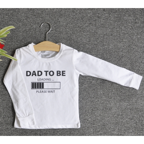 TDE7305 - Áo thun trẻ em cổ tròn tay dài in chữ Dad to be (Cam cà rốt)