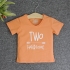 TNE7207 -  Áo thun cổ tròn tay ngắn in chữ Two Handsome ( Màu hồng cam)