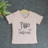 TNE7209 -  Áo thun cổ tròn tay ngắn in chữ Two Handsome ( Màu hồng phấn)