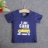 VNE7112 - Áo thun trẻ em cổ tim tay ngắn in chữ I Like Car (Xanh lá)
