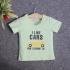 VNE7112 - Áo thun trẻ em cổ tim tay ngắn in chữ I Like Car (Xanh lá)