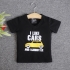 VNE7112 - Áo thun trẻ em cổ tim tay ngắn in chữ I Like Car (Xanh lá)