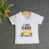 VNE7112 - Áo thun trẻ em cổ tim tay ngắn in chữ I Like Car (Xanh lá)