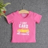 VNE7105 - Áo thun trẻ em cổ tim tay ngắn in chữ I Like Car (Cam cà rốt)