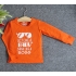 TDE6903 - Áo thun trẻ em cổ tròn tay dài in chữ Think Like a Boss (Xám)