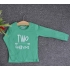 TDE7201 - Áo thun trẻ em cổ tròn tay dài in chữ Two Handsome (Trắng)